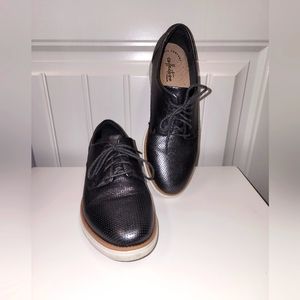 Clarks Pewter Oxfords